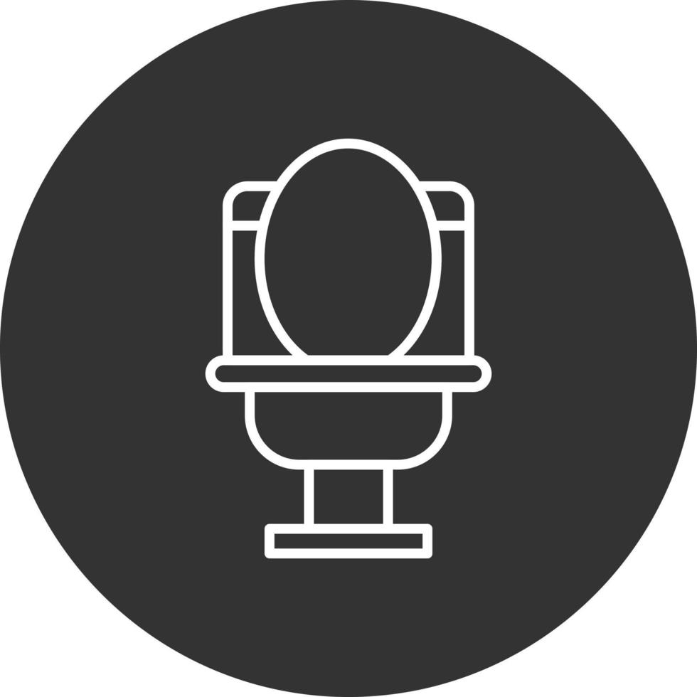 icono de línea invertida wc vector