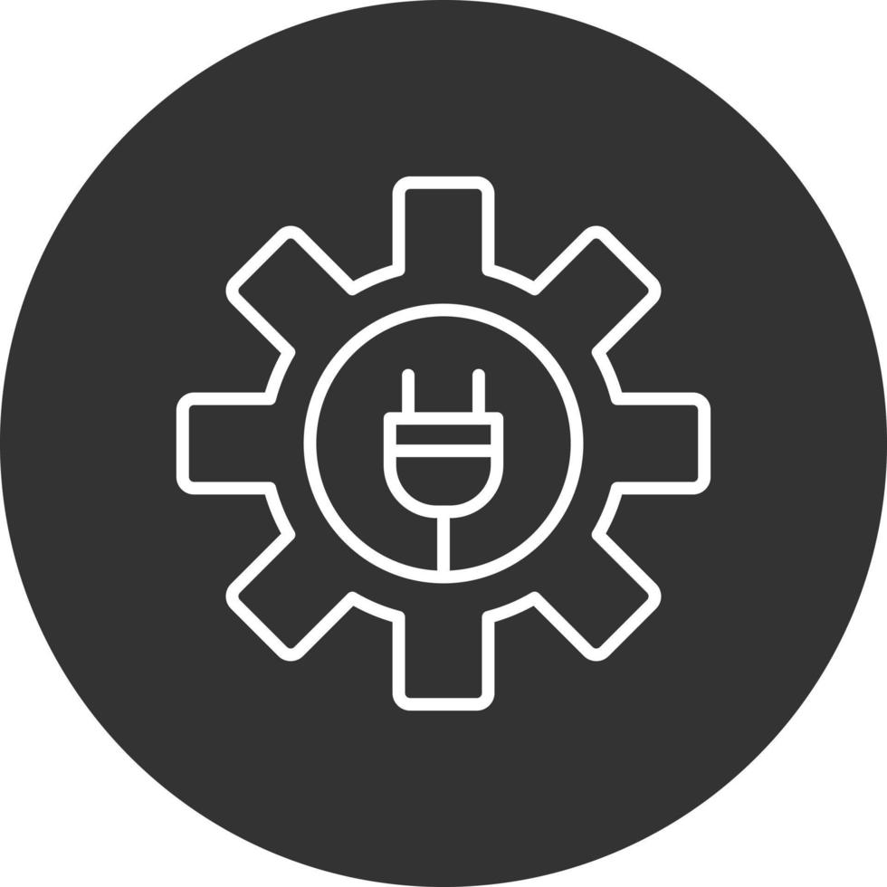 Gear Line Inverted Icon vector