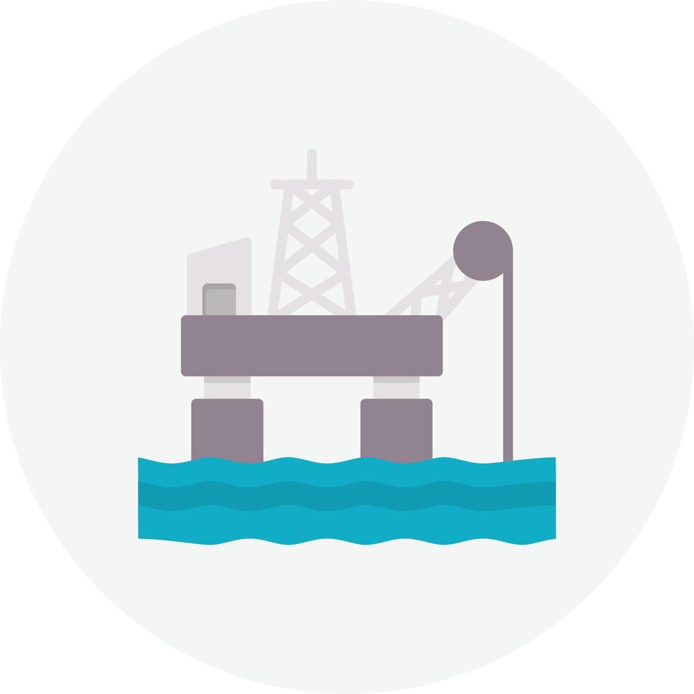 Oil Platform Flat Circle vector