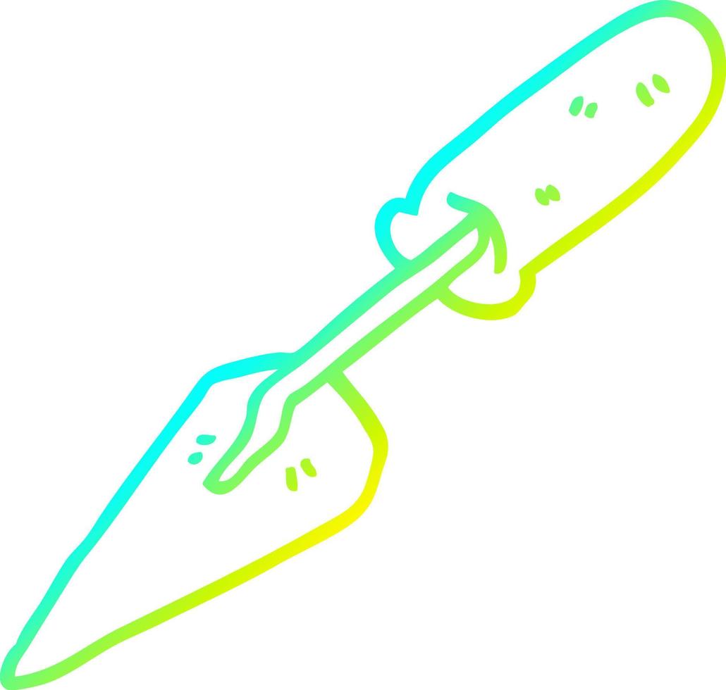 cold gradient line drawing cartoon trowel vector