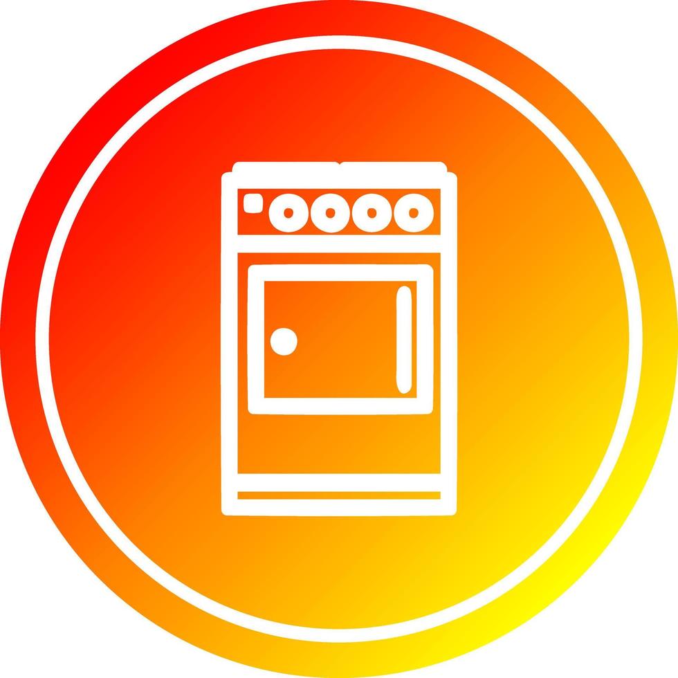 kitchen cooker circular in hot gradient spectrum vector