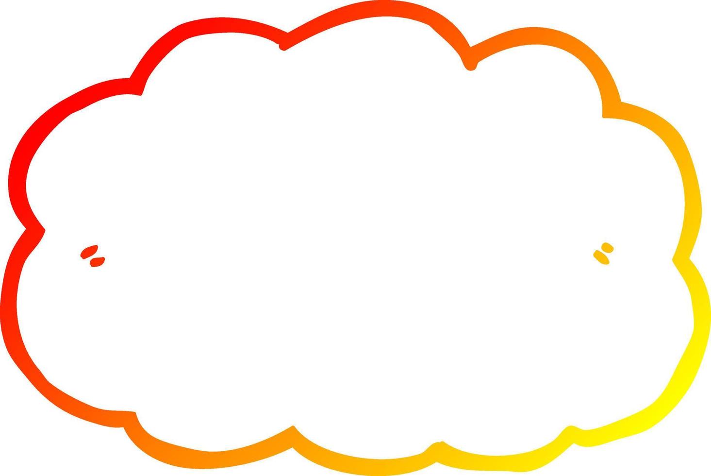 warm gradient line drawing cartoon cloud vector