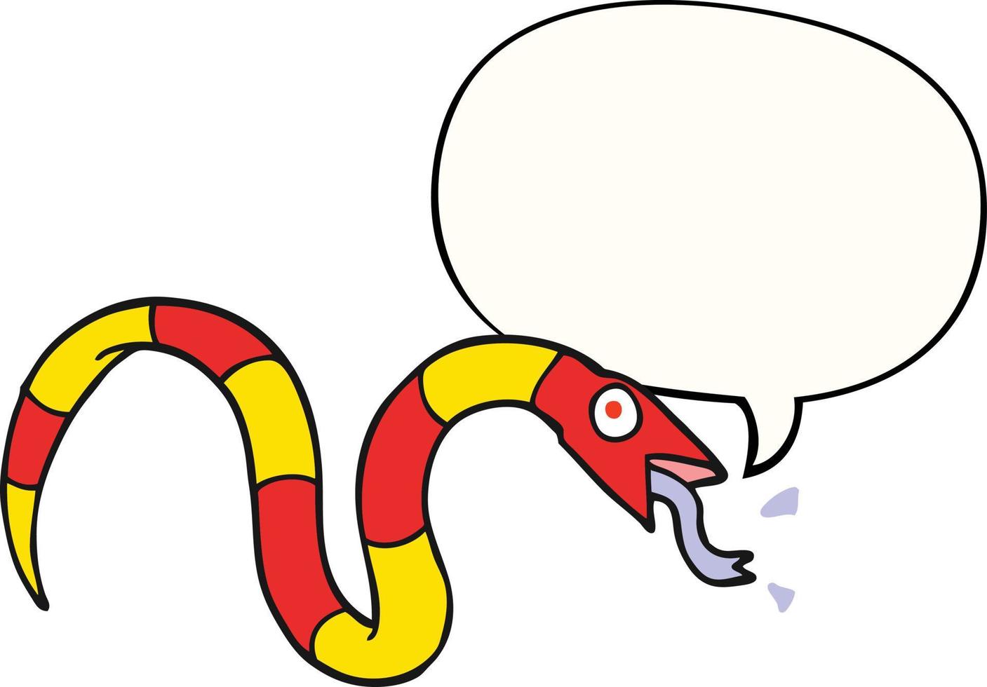 hissing cartoon snake and speech bubble vector