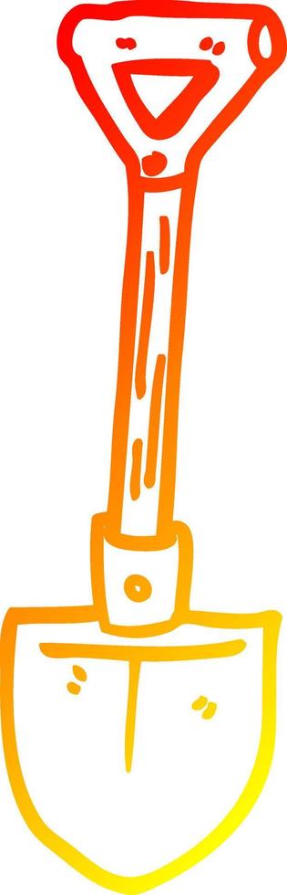 warm gradient line drawing cartoon builders spade vector