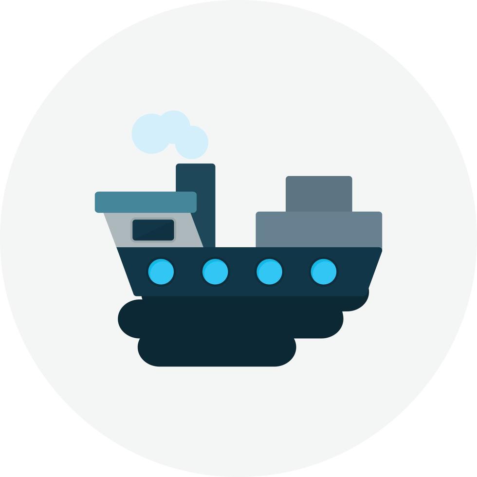 Ship Pollution Flat Circle vector