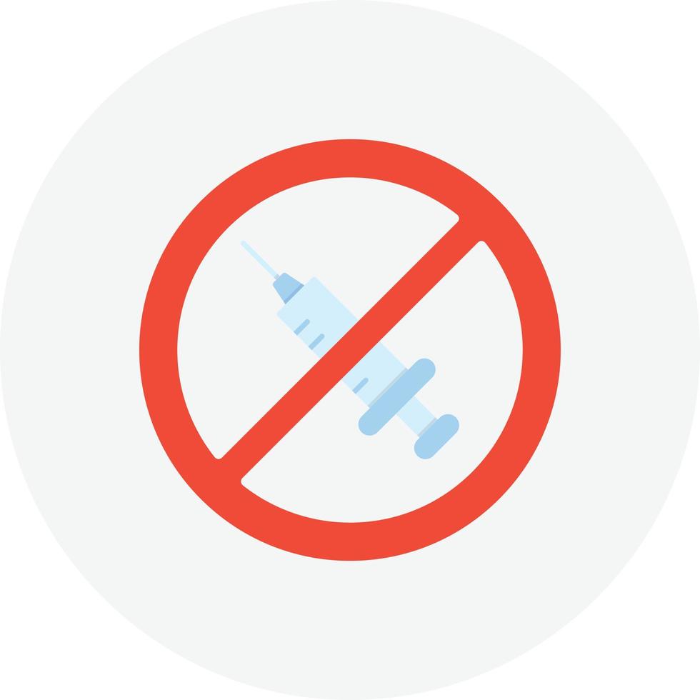 No Vaccines Flat Circle vector