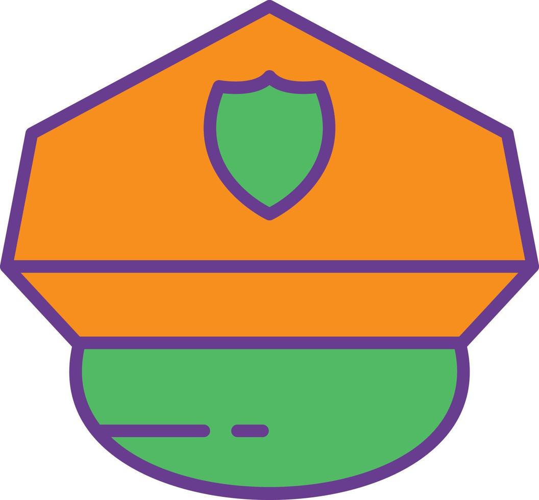 Police Hat Line Filled Two Color vector