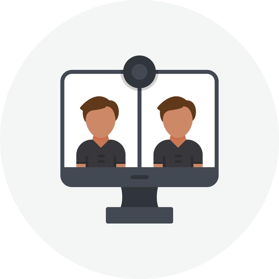 Online Meeting Flat Circle vector