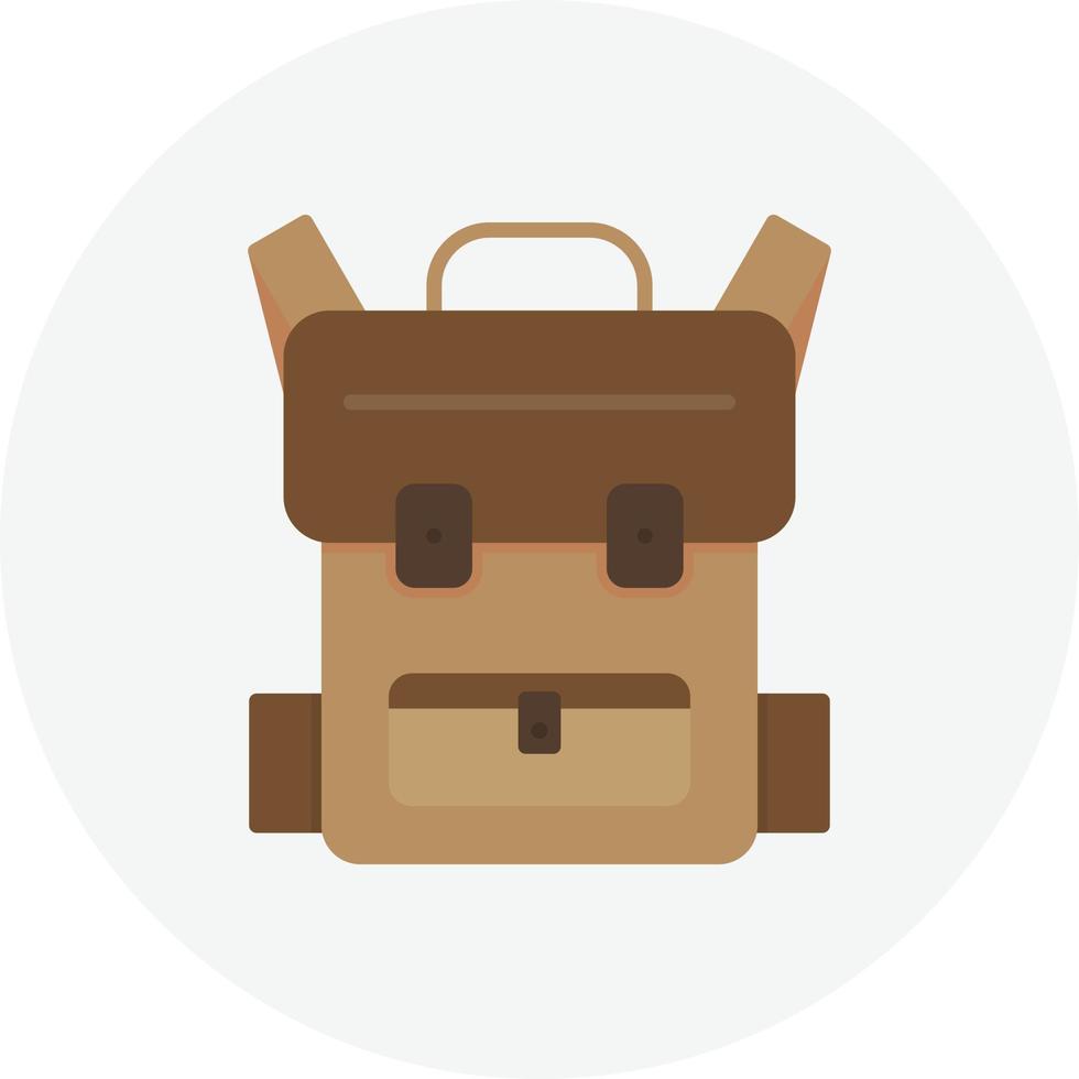 Backpack Flat Circle vector