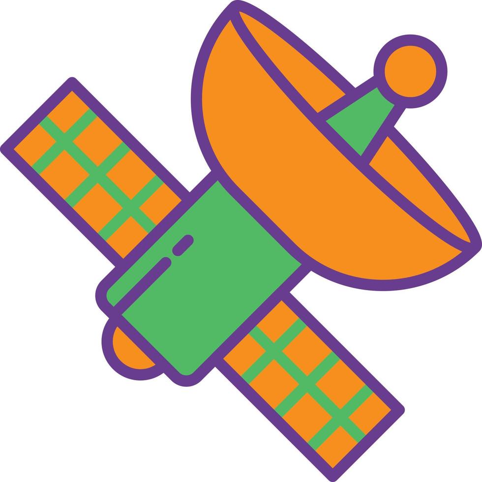 Satellite Line Filled Two Color vector