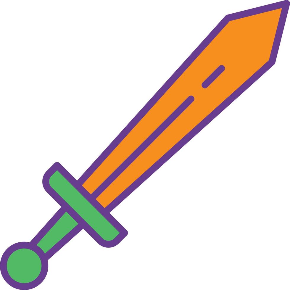 Sword Line Filled Two Color vector