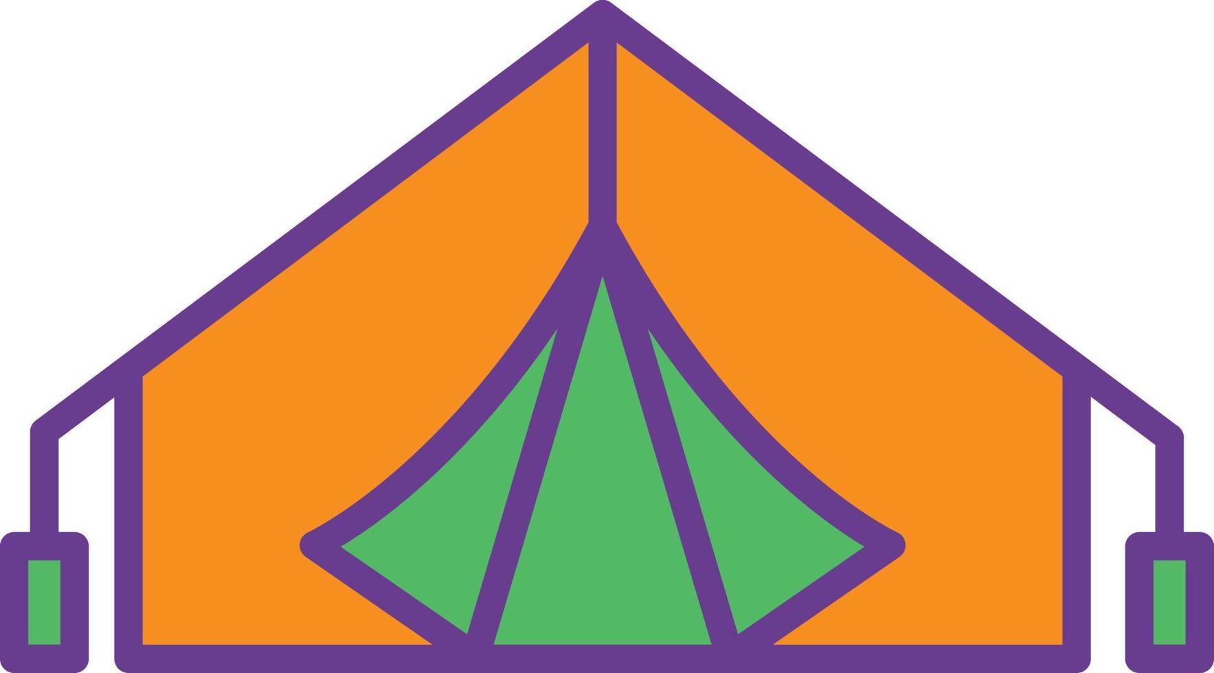 Tent Line Filled Two Color vector
