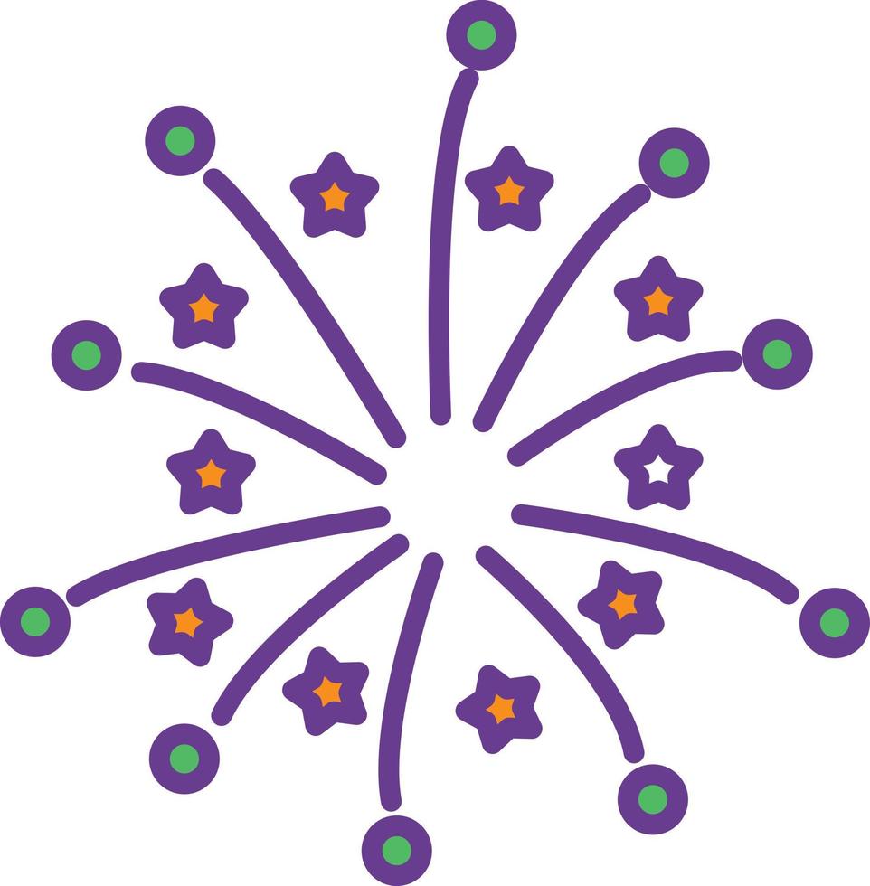 Fireworks Line Filled Two Color vector
