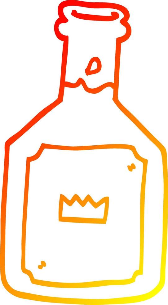 warm gradient line drawing cartoon alcoholic drink vector