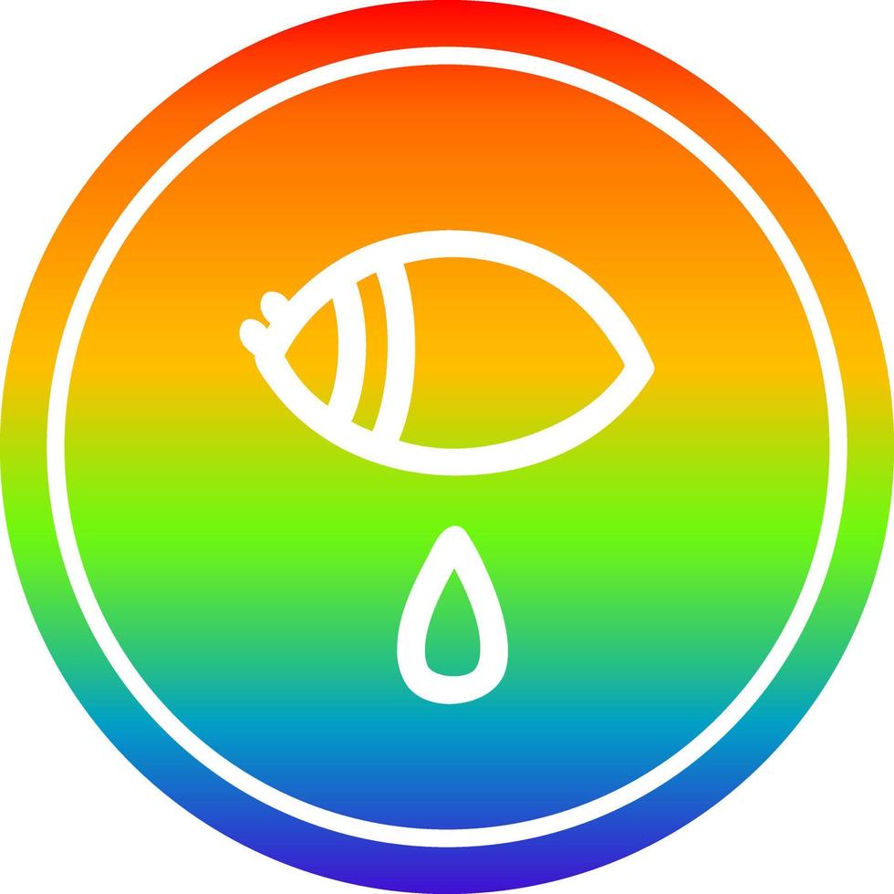 crying eye circular in rainbow spectrum vector