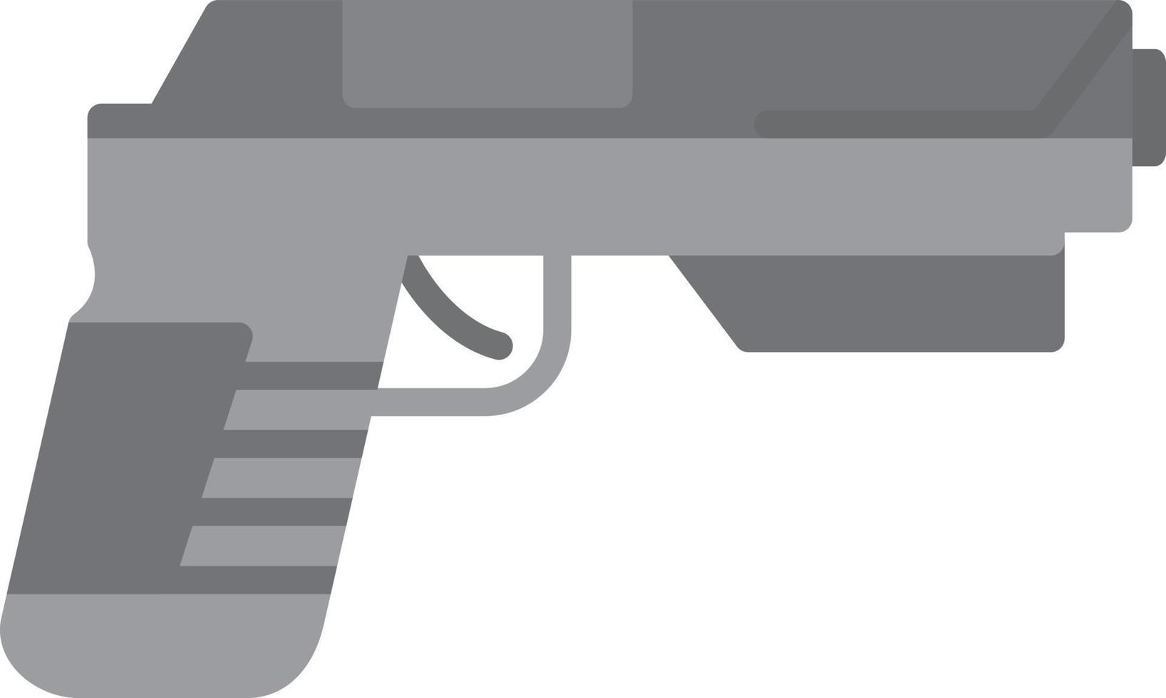 pistola plana en escala de grises vector