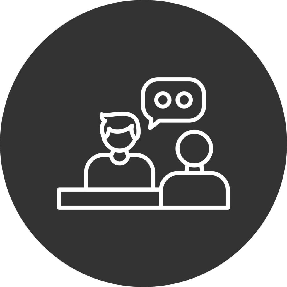 Interview Line Inverted Icon vector
