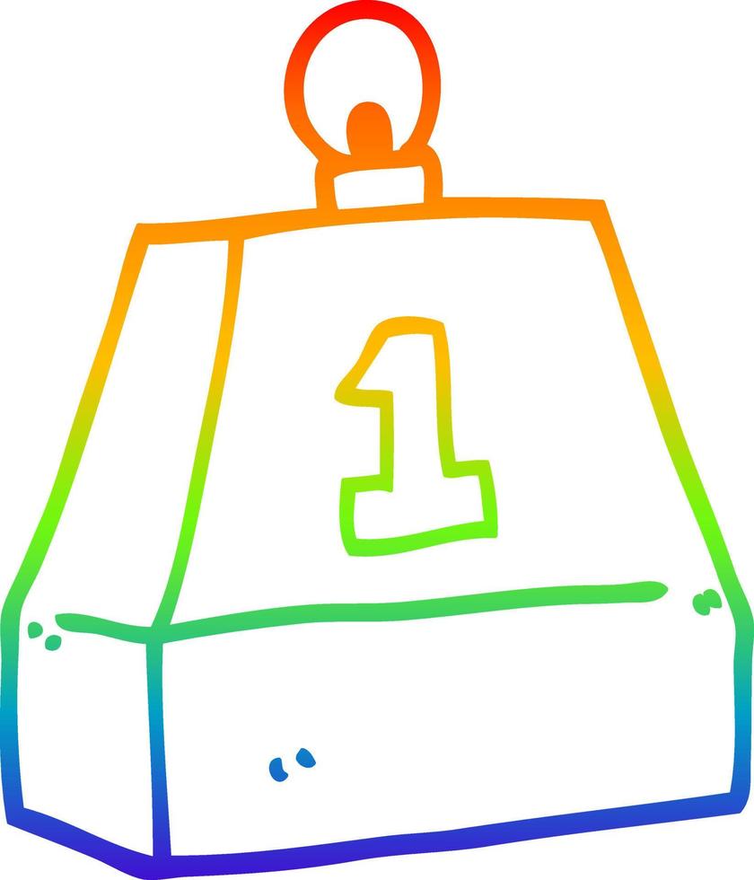 rainbow gradient line drawing cartoon one ton vector
