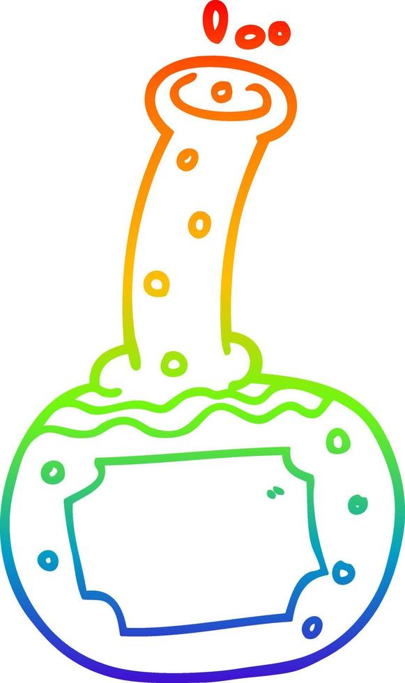 rainbow gradient line drawing cartoon experiment potions vector