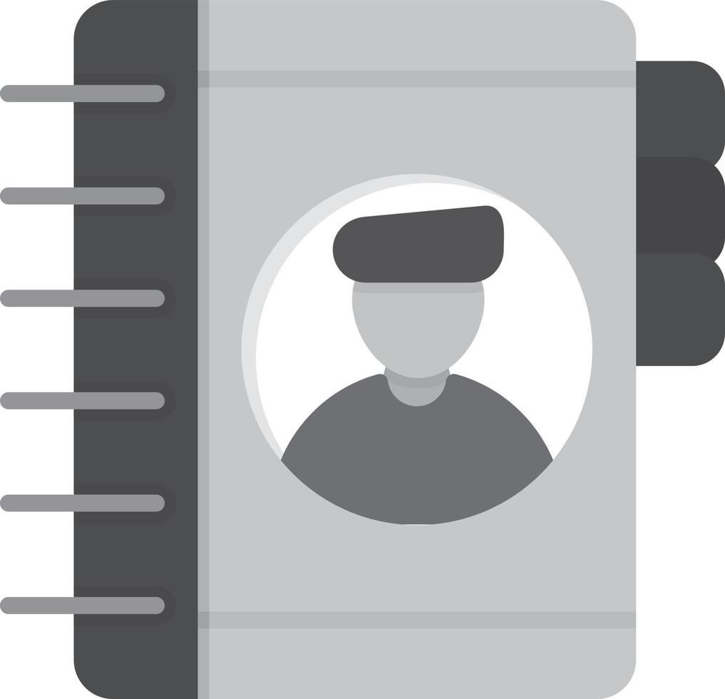 Contact Book Flat Greyscale vector