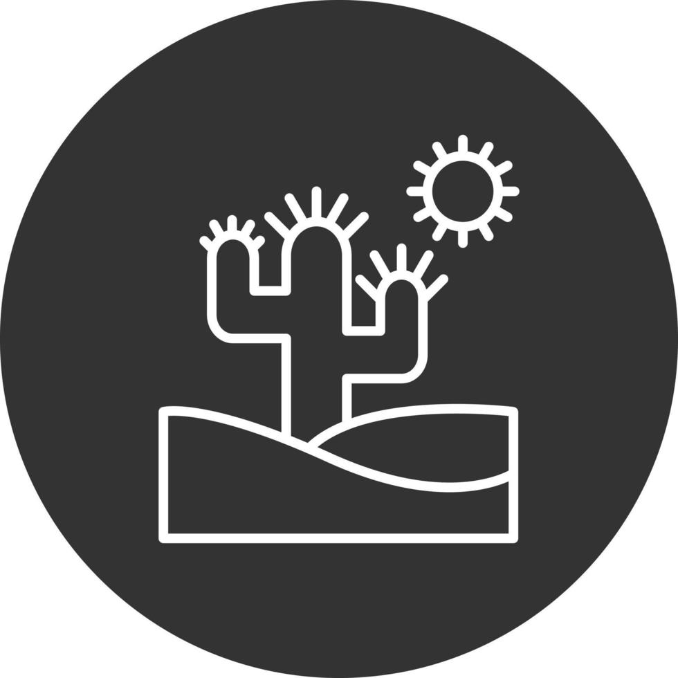 Cactus Line Inverted Icon vector