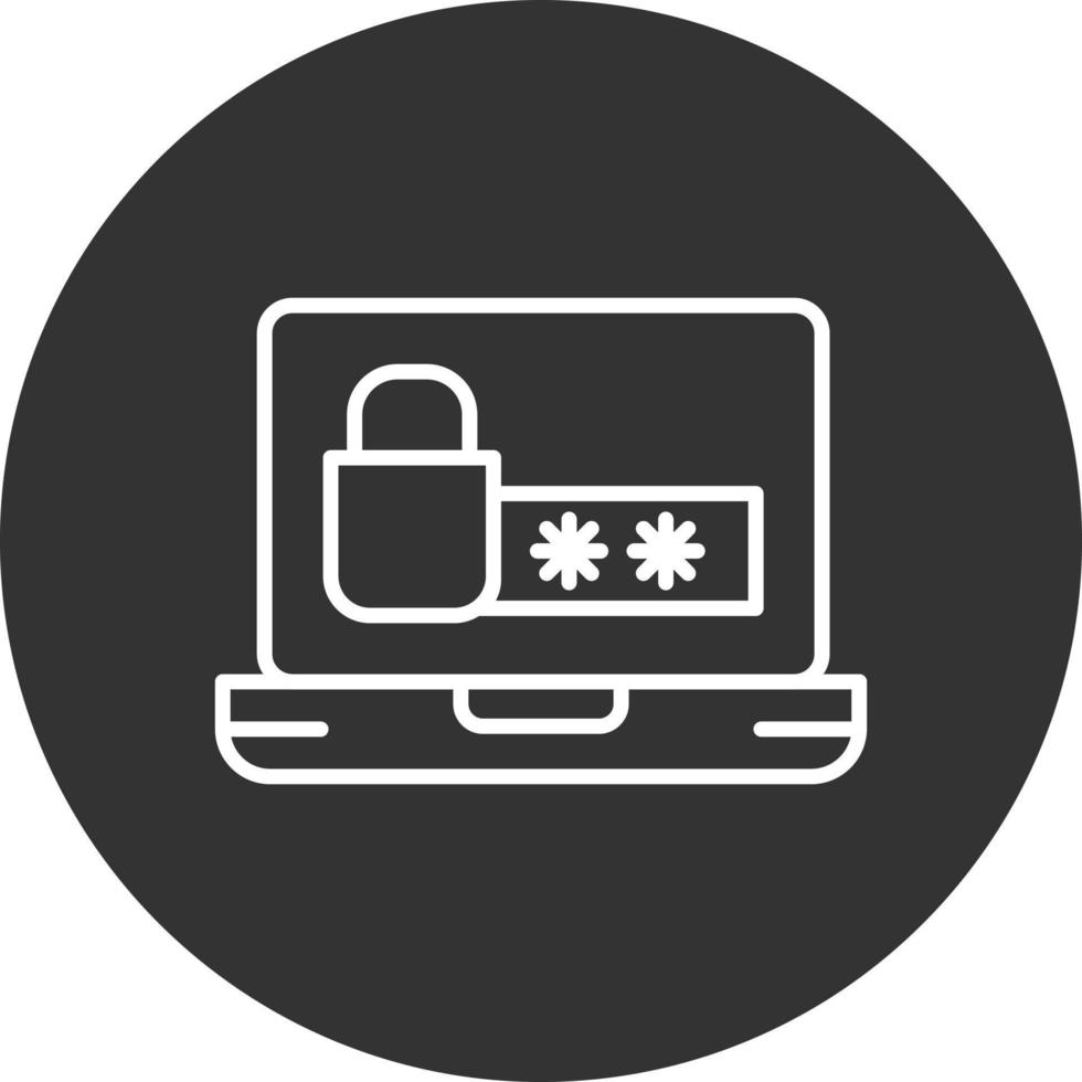 Security Line Inverted Icon vector