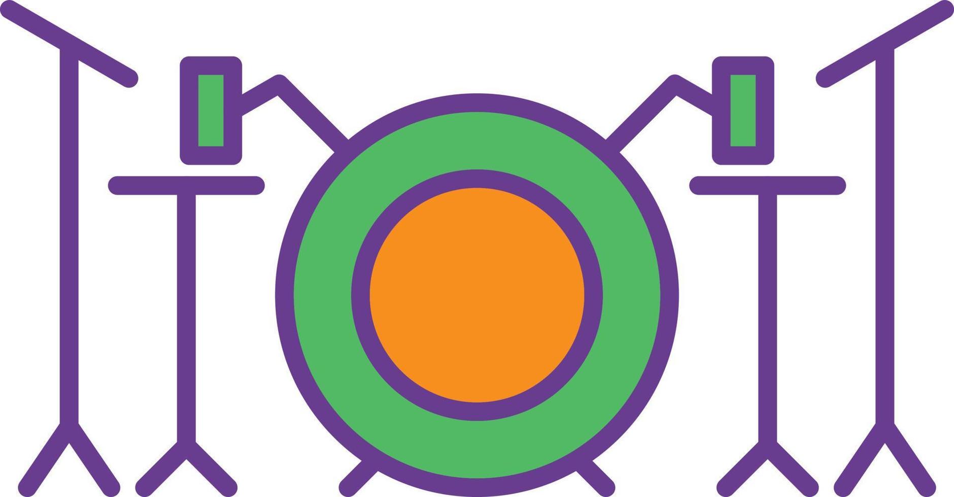 Drum Set Line Filled Two Color vector