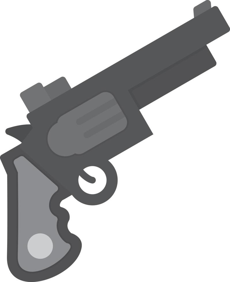Pistol Flat Greyscale vector