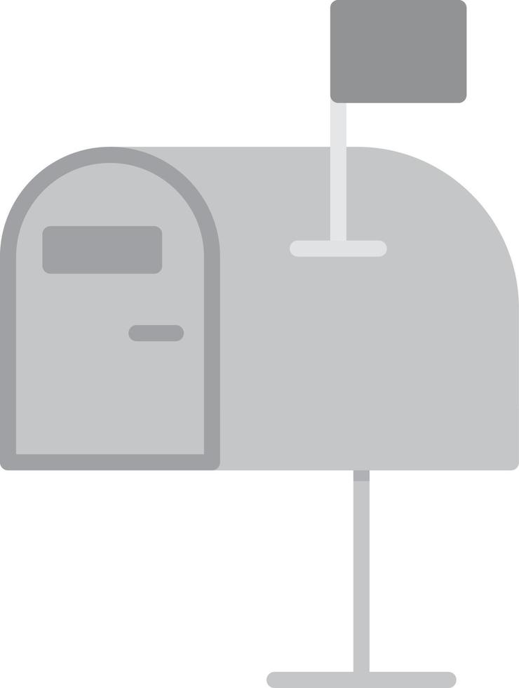 Mailbox Flat Greyscale vector