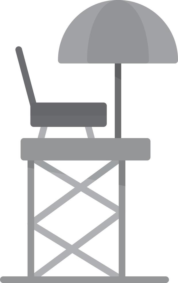 silla salvavidas plana en escala de grises vector