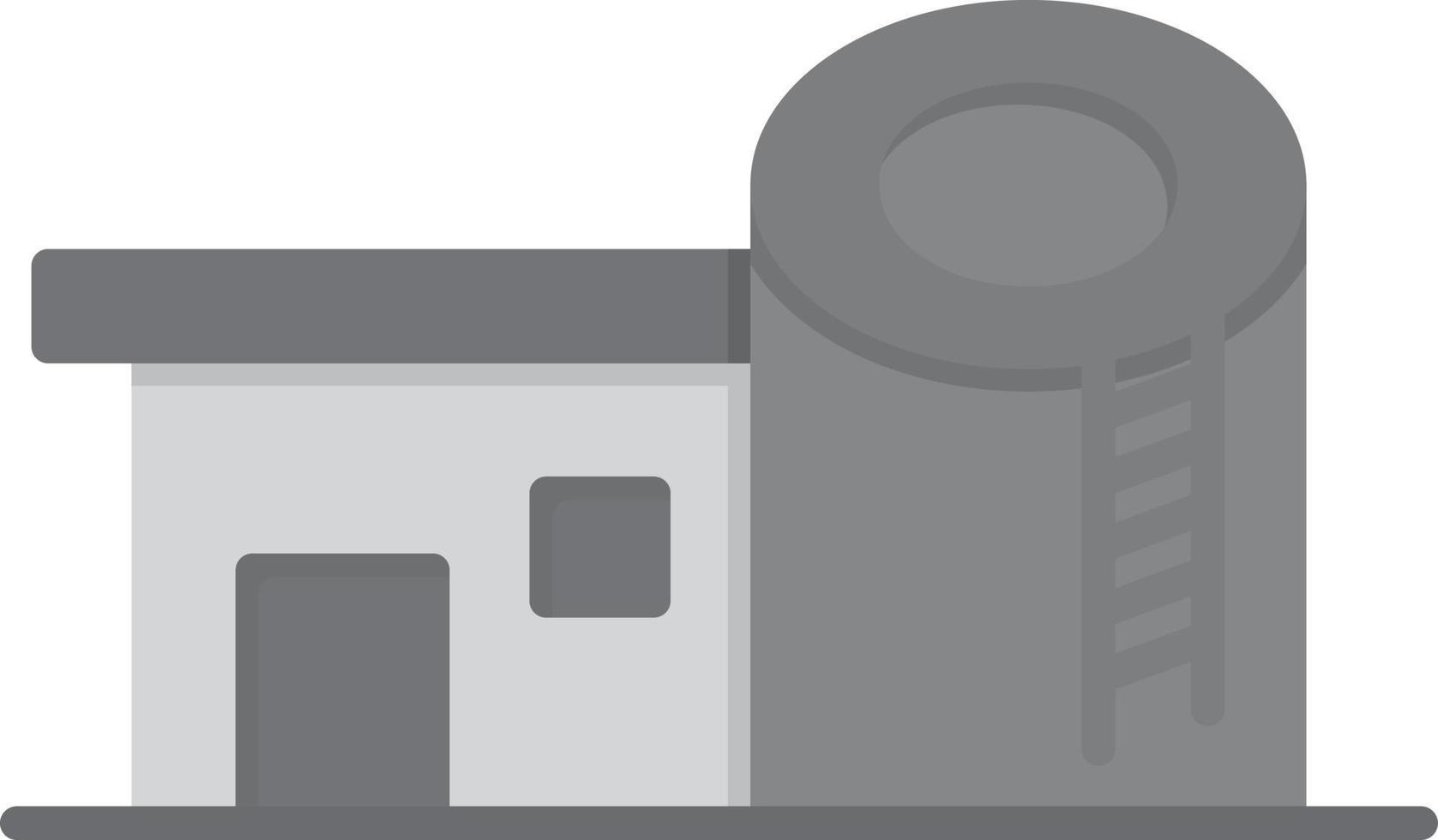 Storage Tank Flat Greyscale vector