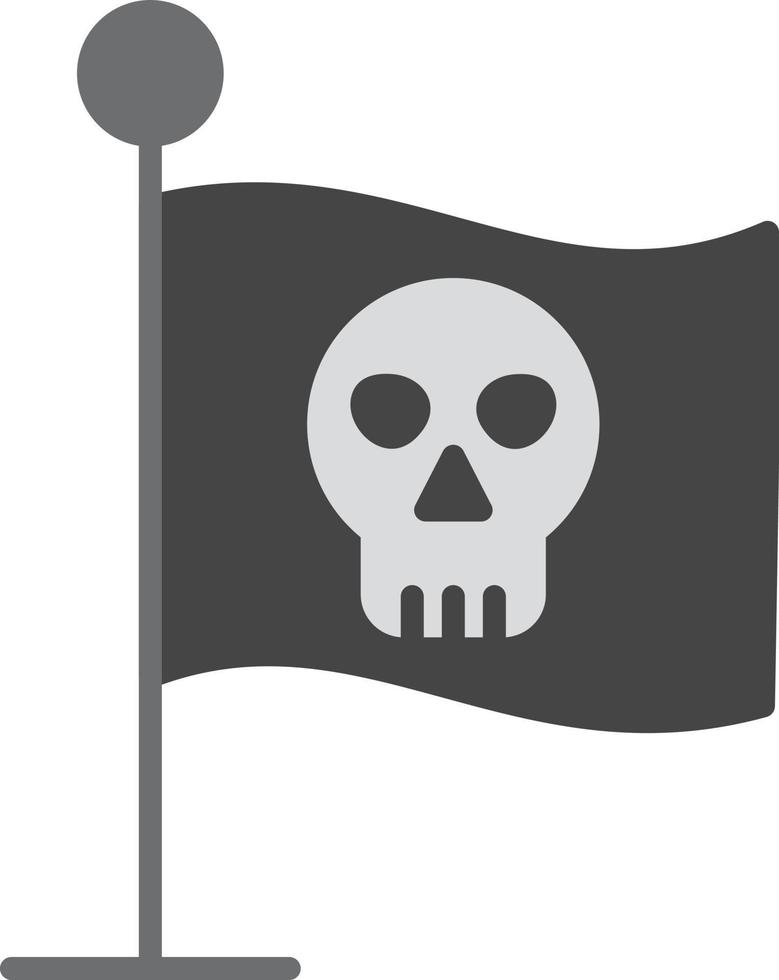Pirate Flag Flat Greyscale vector