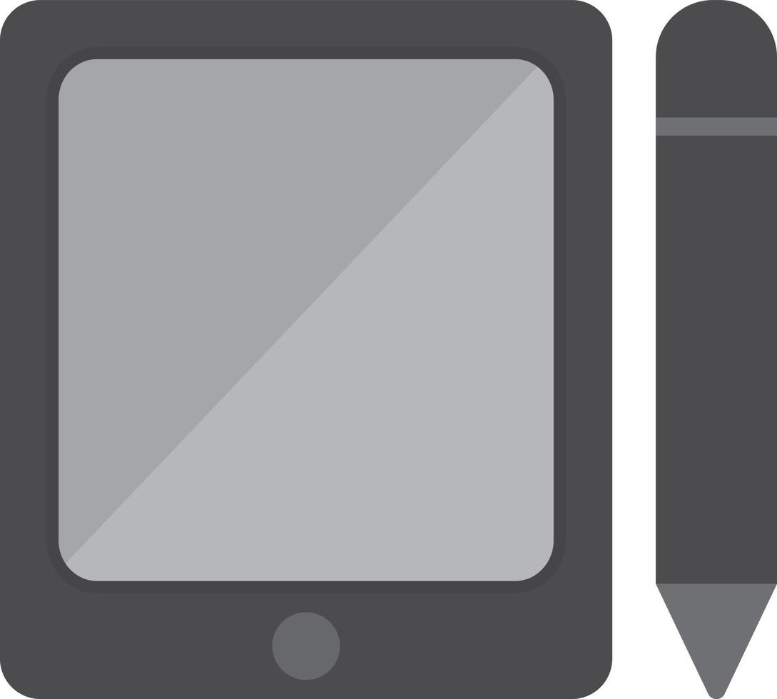 Graphic Tablet Flat Greyscale vector