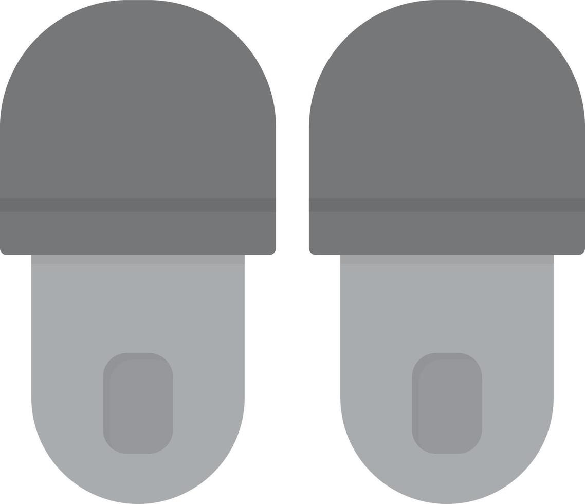 Slippers Flat Greyscale vector