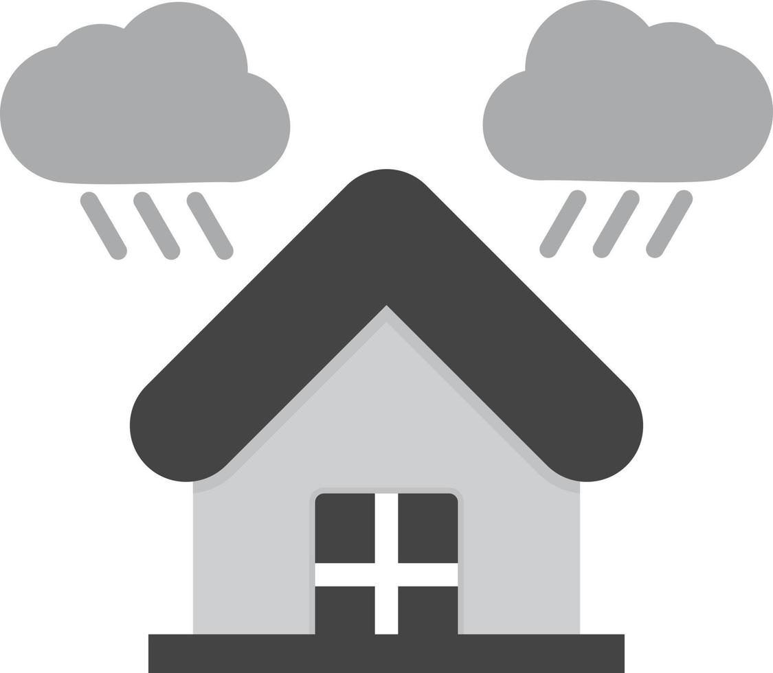 Shelter Flat Greyscale vector
