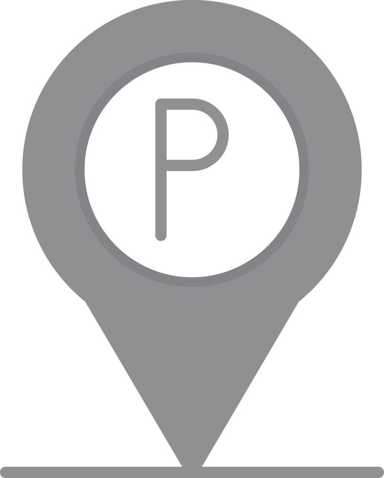24 - Parking Flat Greyscale vector
