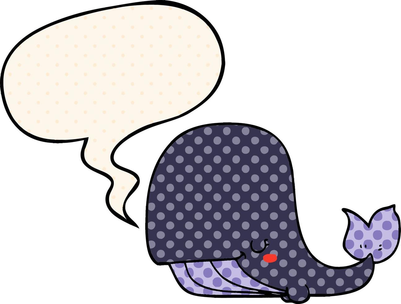 cartoon whale and speech bubble in comic book style vector