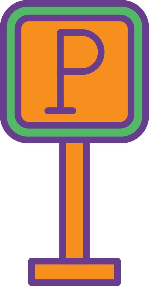 Parking Sign Flat Circle vector