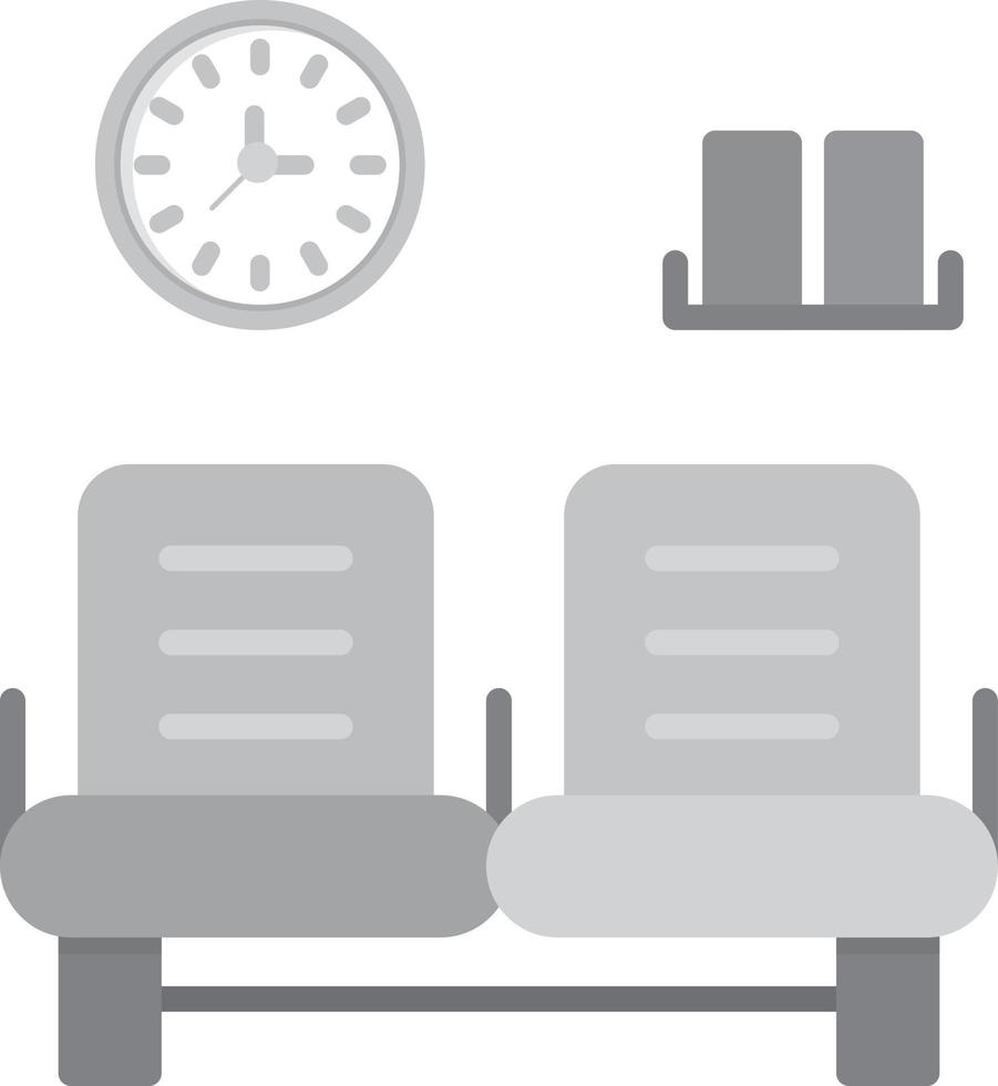 Waiting Room Flat Greyscale vector