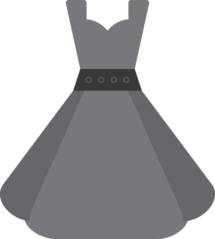 Dress Flat Greyscale vector