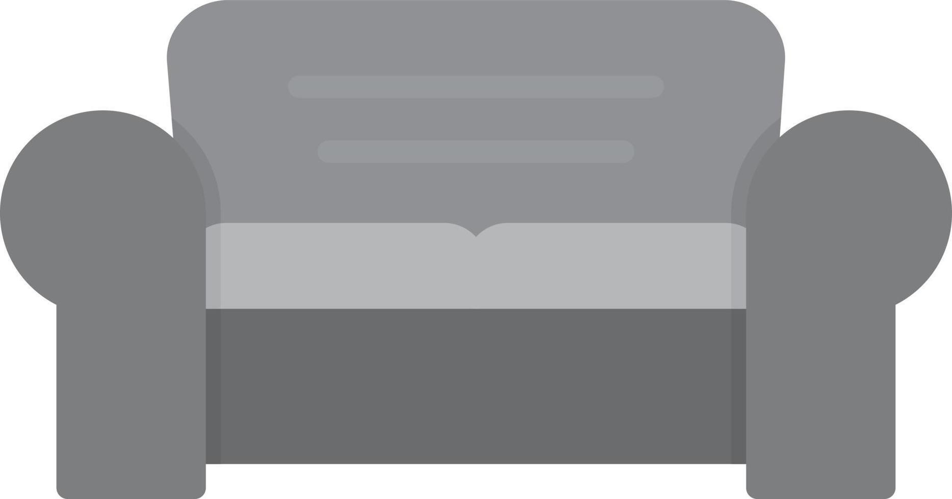 Sofa Flat Greyscale vector