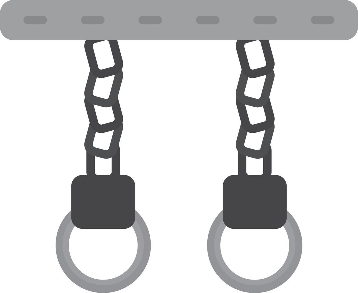 Gym Rings Flat Greyscale vector