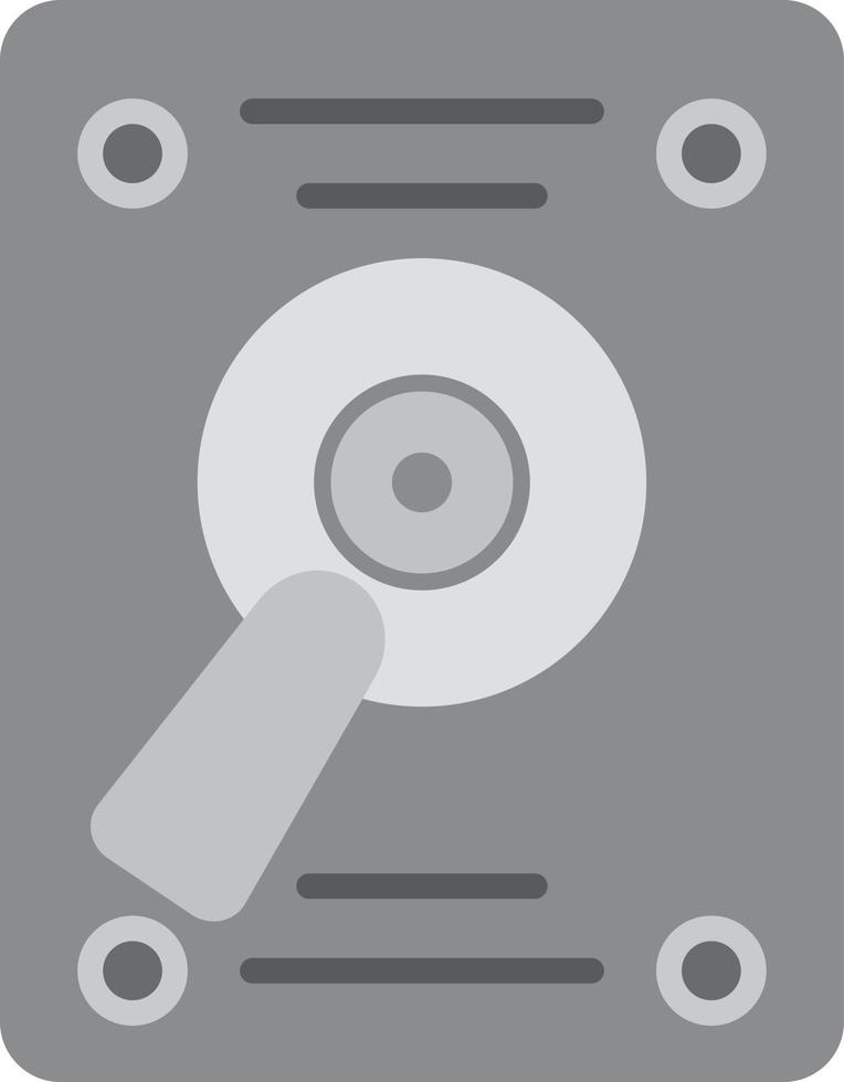 Hard Drive Flat Greyscale vector