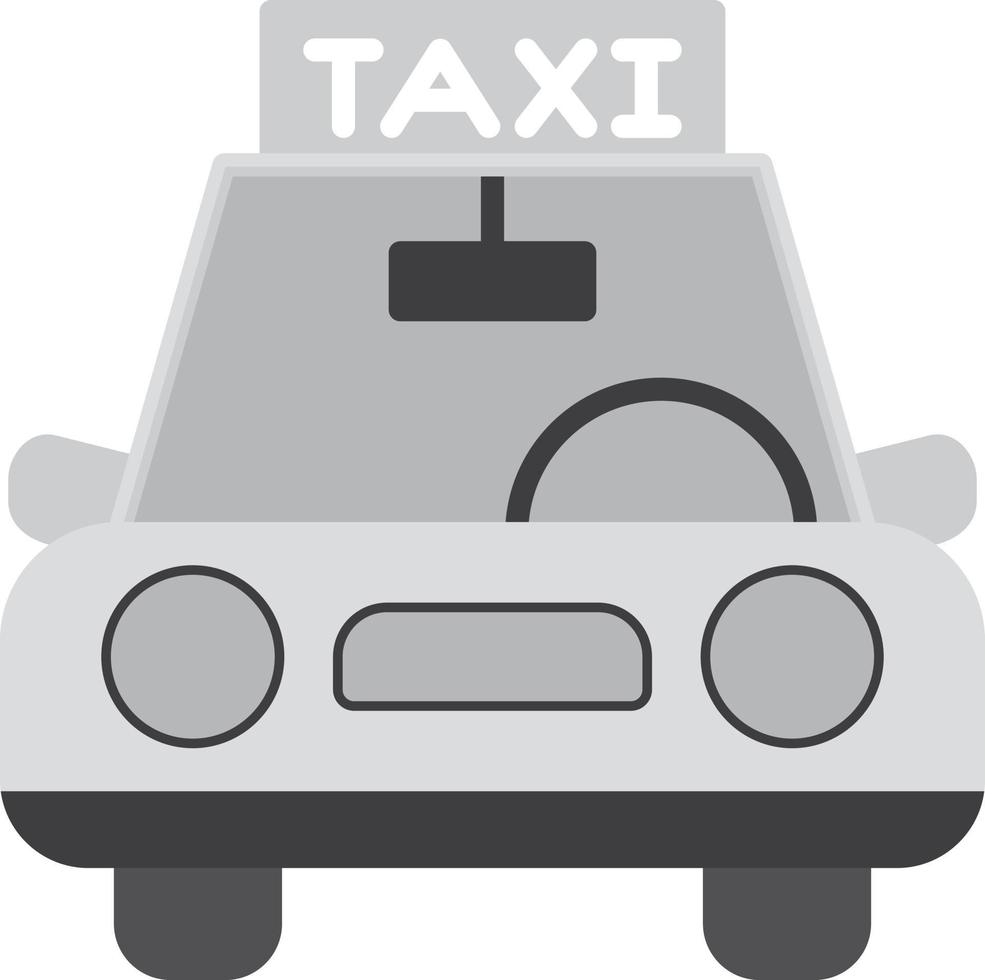 Taxi Flat Greyscale vector