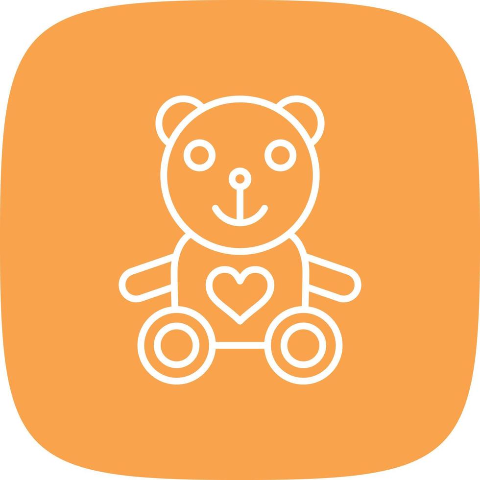 Teddy Bear Line Round Corner vector