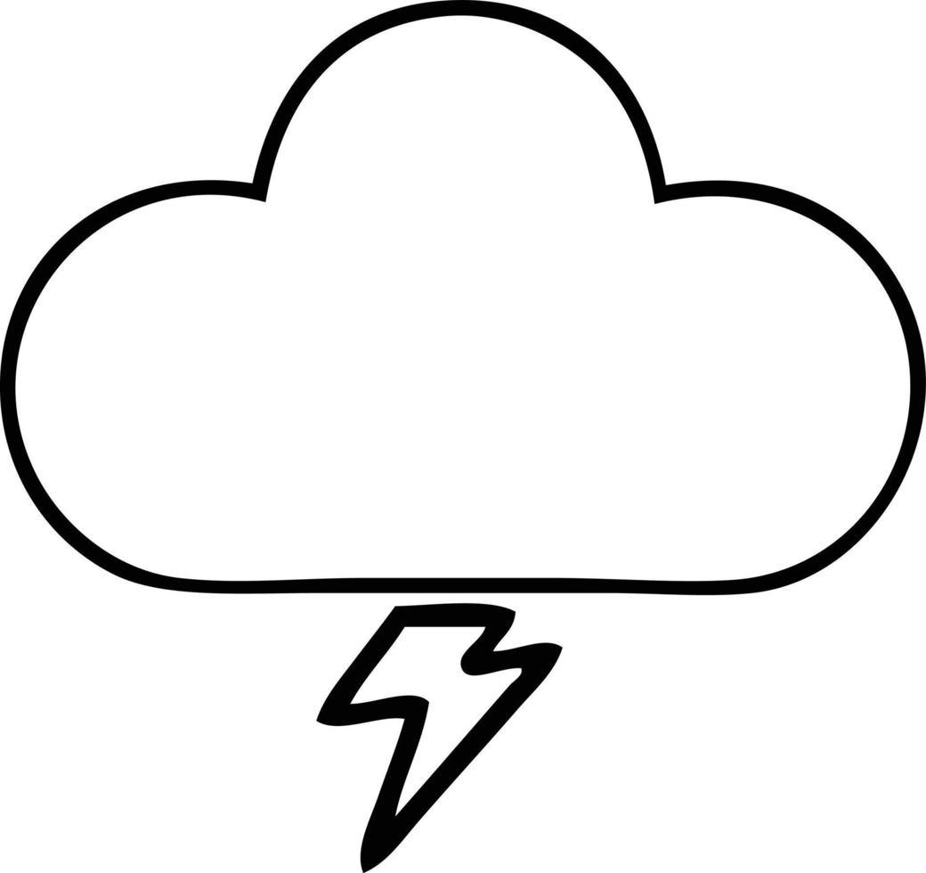 line drawing cartoon storm cloud vector