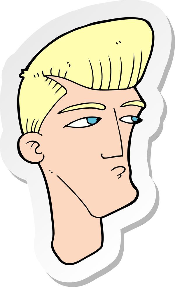 sticker of a cartoon cool fashion guy vector