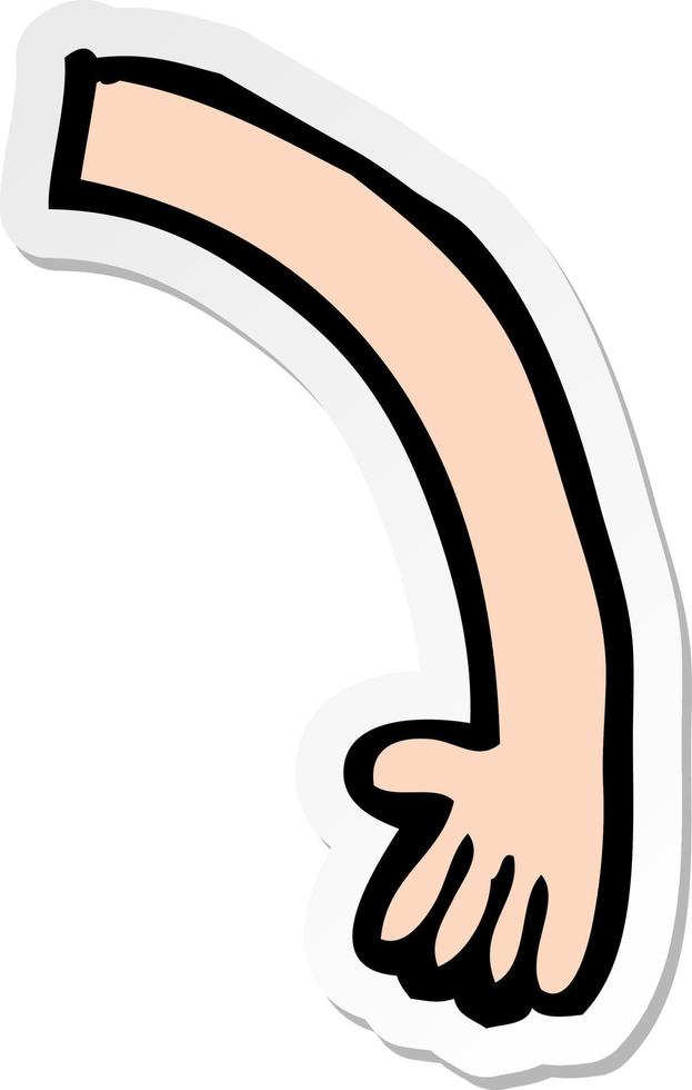 sticker of a cartoon arm vector