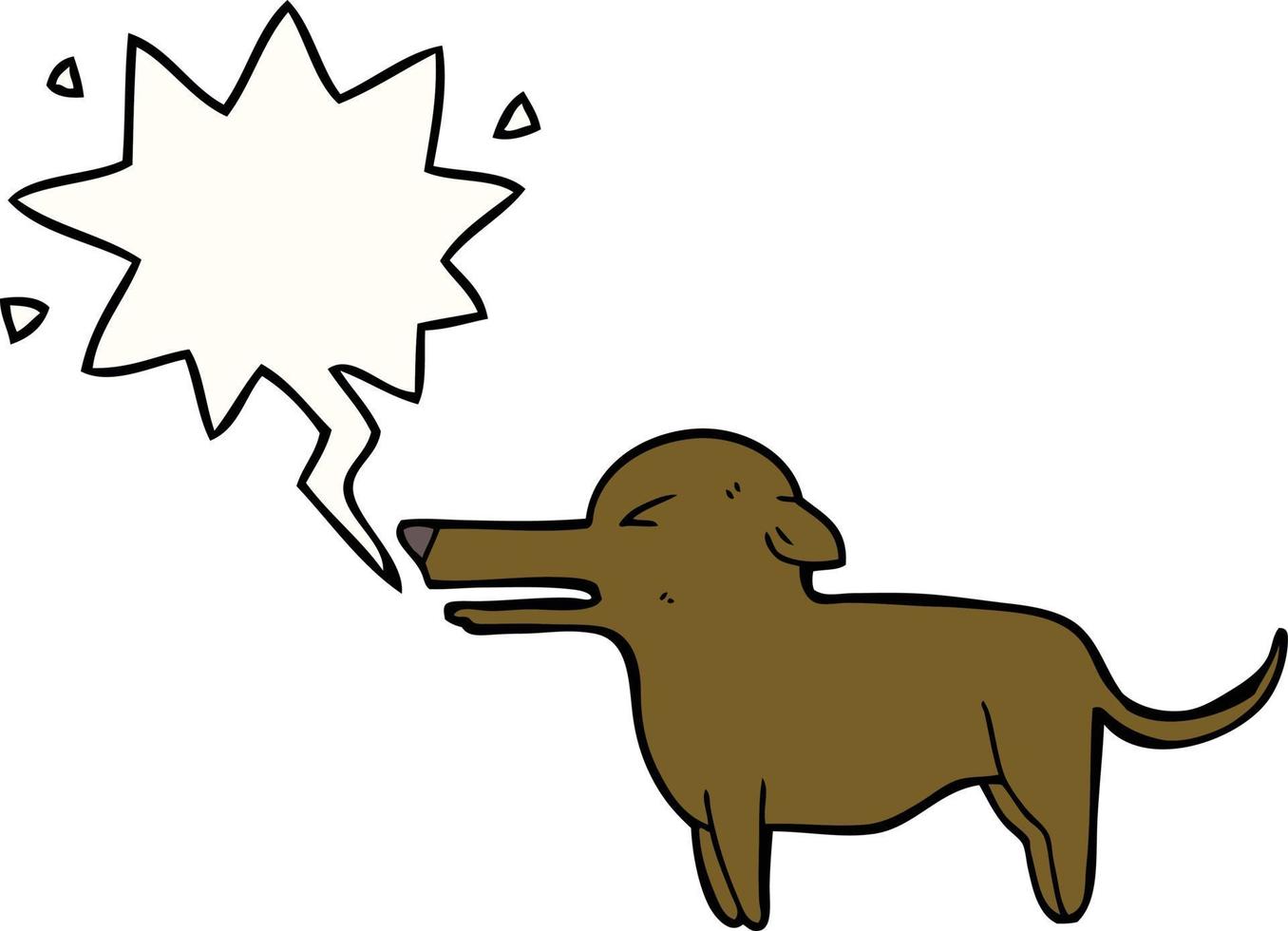 perro de dibujos animados y burbuja del habla vector