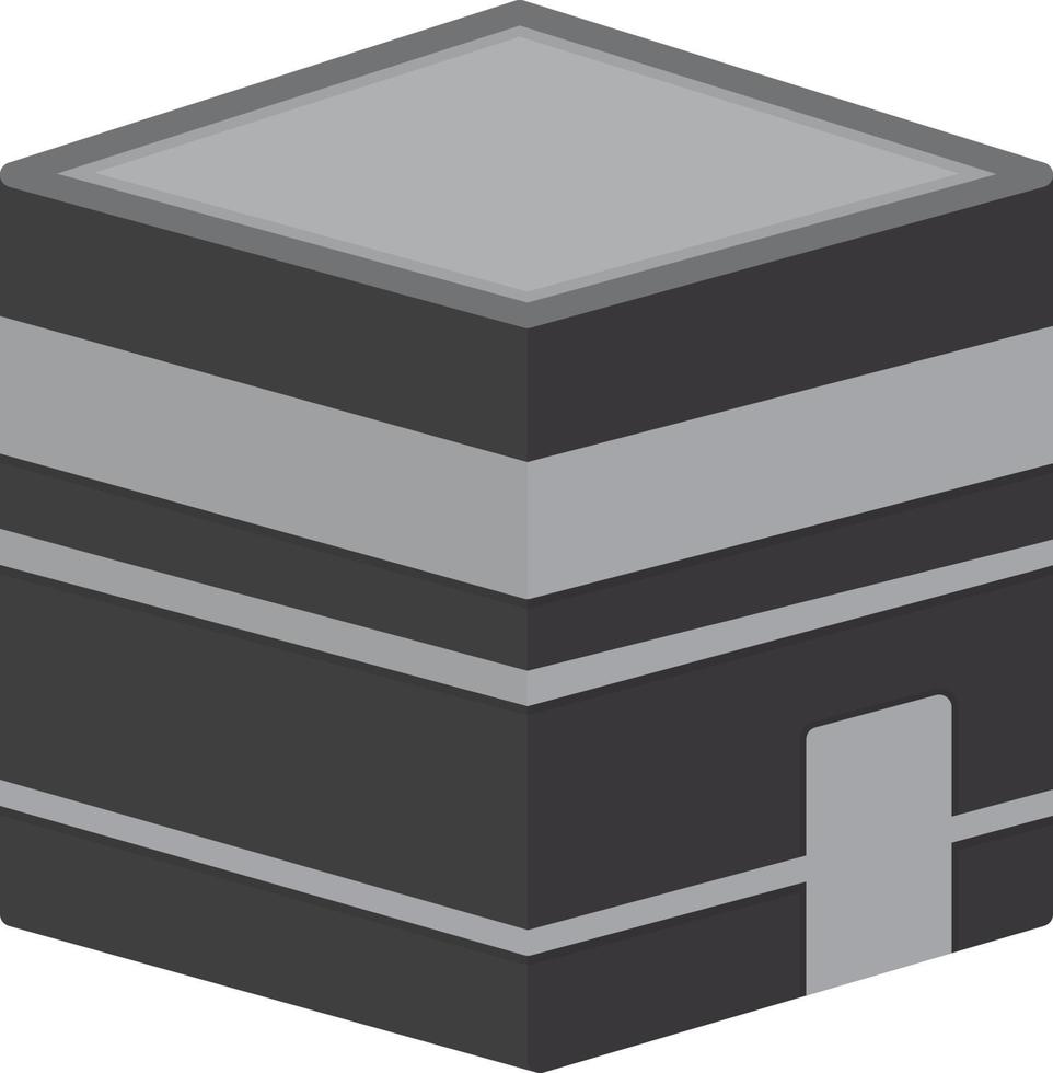 Kaaba Flat Greyscale vector